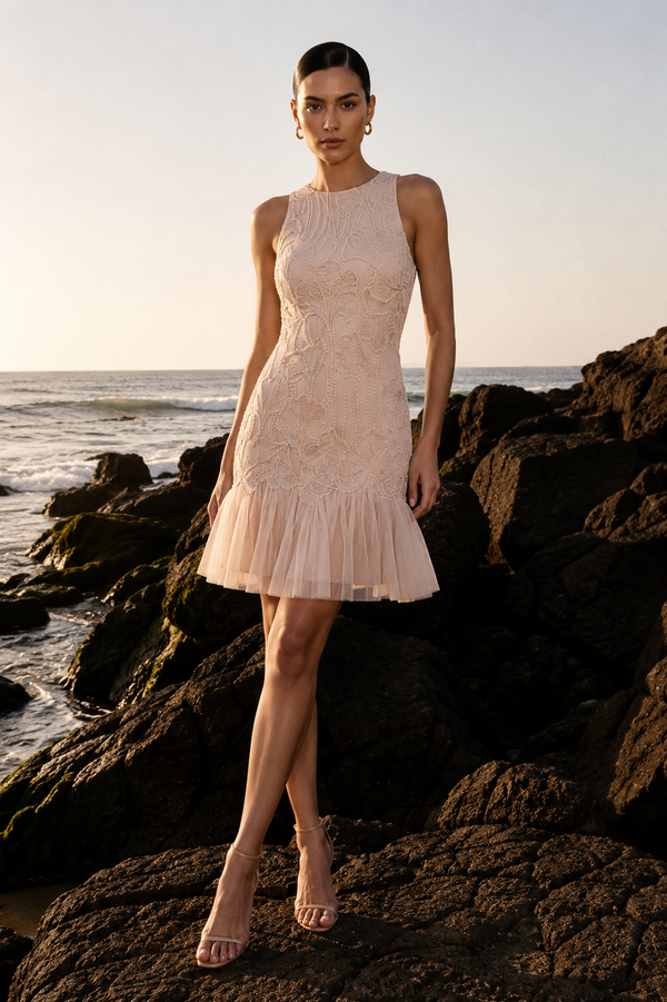 Celeste Blush Pearlette Dress