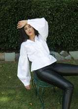 Load image into Gallery viewer, Badassery Peplum Puffed Sleeves Blouse