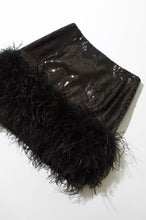 Load image into Gallery viewer, Noir Sequin Feather Skirt
