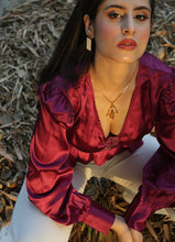 Load image into Gallery viewer, Vintage Bridget Blouse in Dew Burgundy