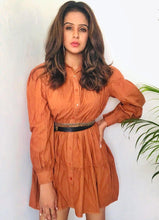 Load image into Gallery viewer, Dreamy Isabella Ruffled Dress in Brick Brown