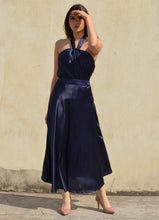 Load image into Gallery viewer, Crystal Midnight Blue Charade Halter Skirt
