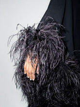 Load image into Gallery viewer, Sultry Black Feather Dress