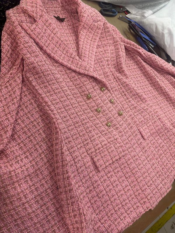 Capri Tweed Blazer in Pink