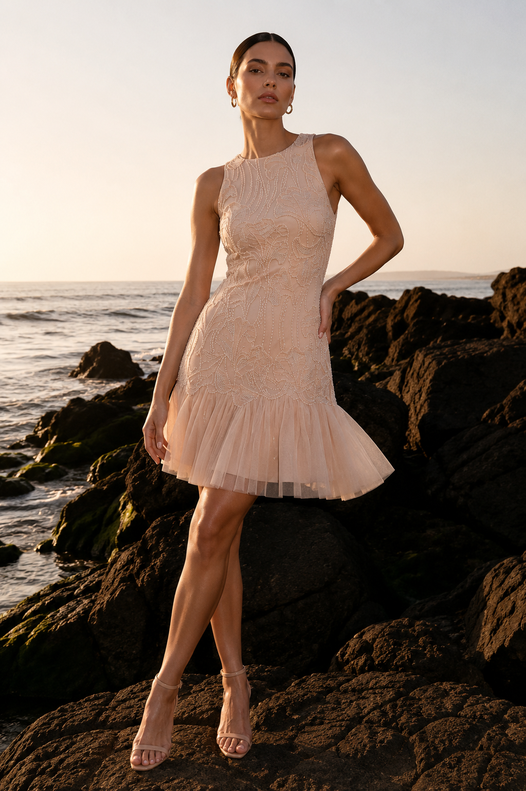 Celeste Blush Pearlette Dress