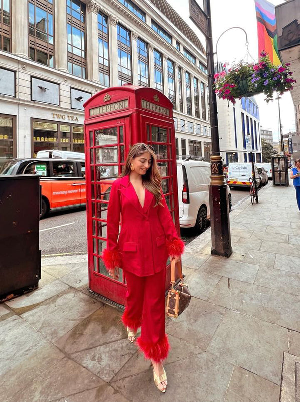 Rose Feather Pantsuit