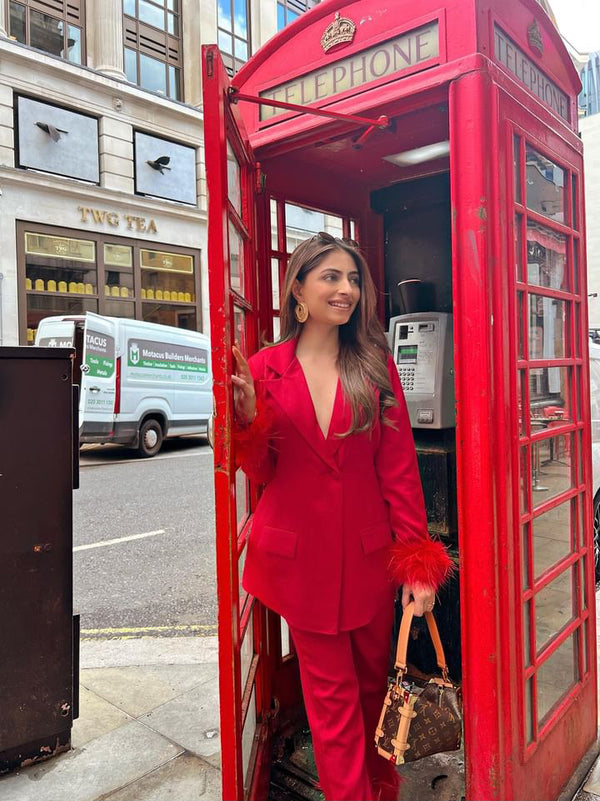 Rose Feather Pantsuit