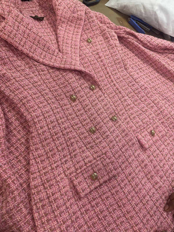 Capri Tweed Blazer in Pink