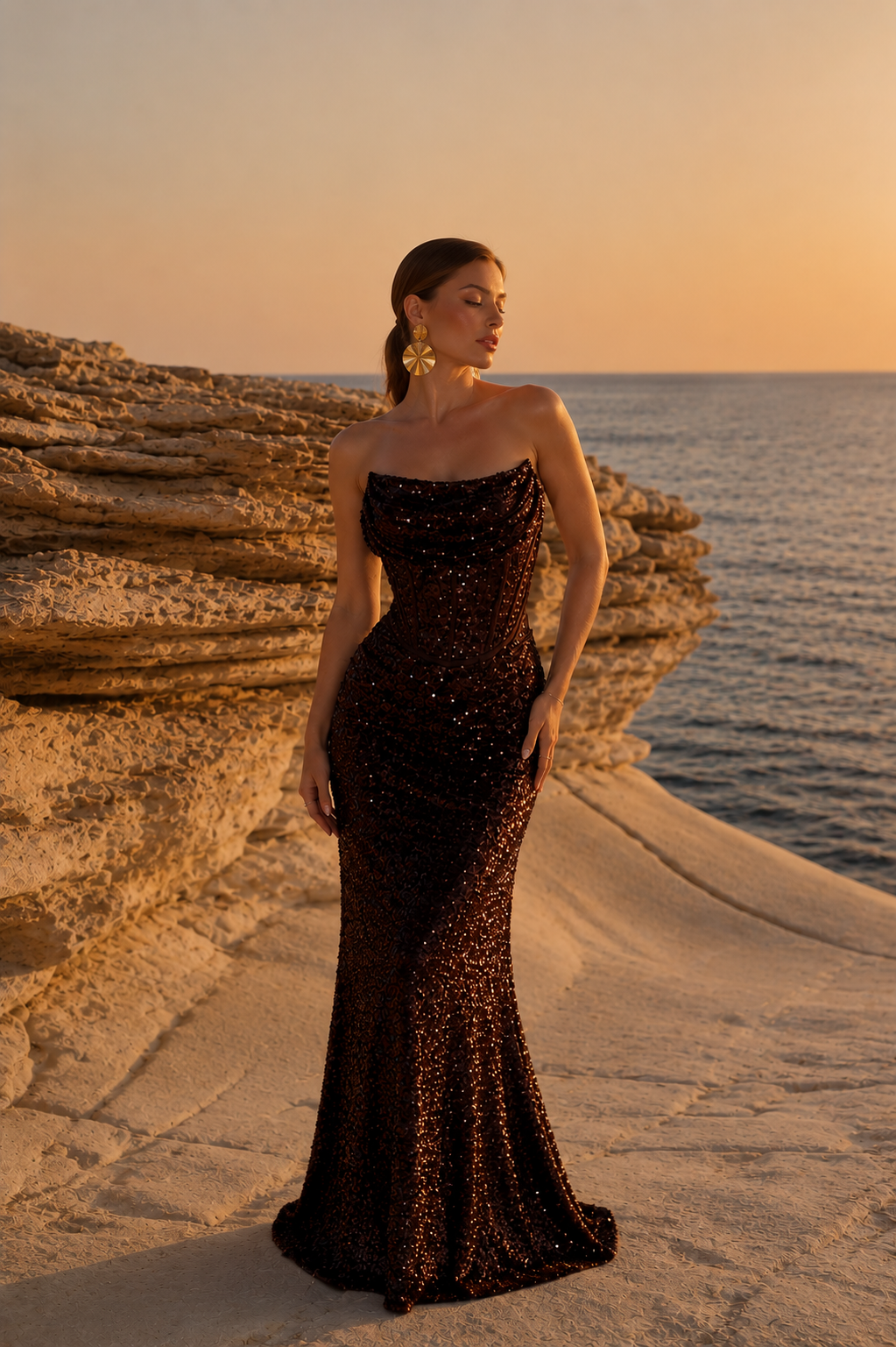 Brunette Corset Dress