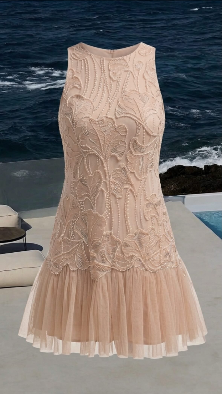 Celeste Blush Pearlette Dress