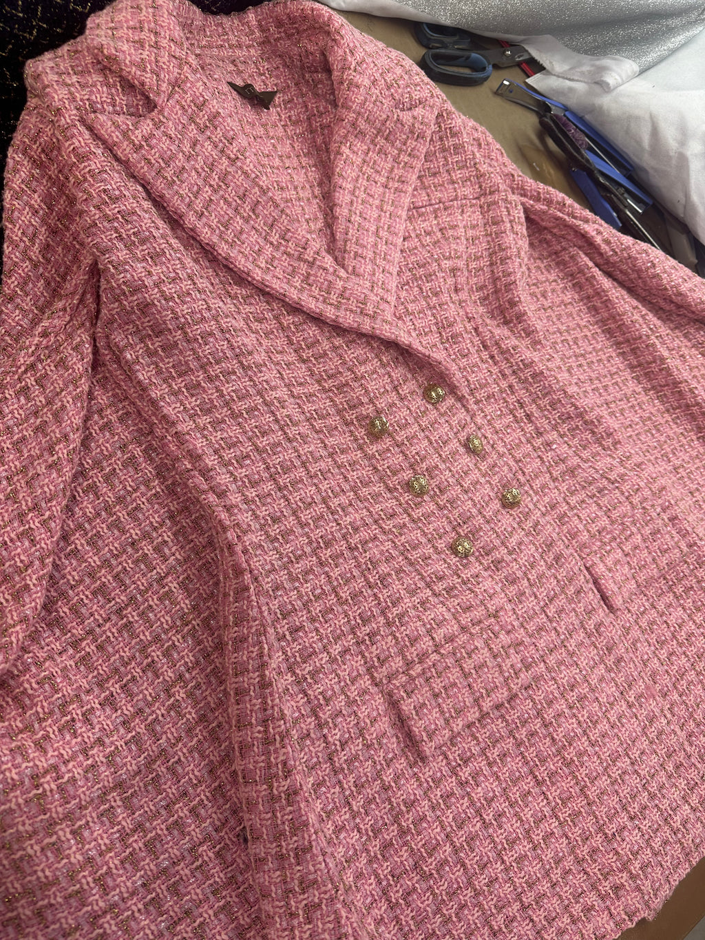 Capri Tweed Blazer in Pink