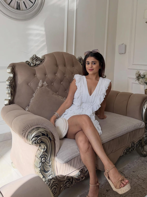 Ruffles and gathers white