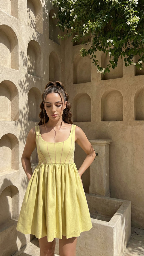 Emmeline threadwork balloon dress