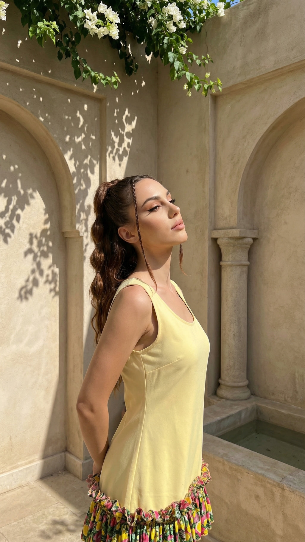 Lemon Bloom Ruffle Dress