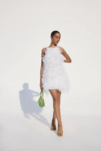 Load image into Gallery viewer, Clara Feathered Dress in White
