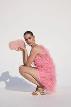 Load image into Gallery viewer, Clara Feathered Dress in Soft Pink
