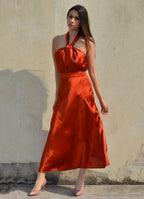 Crystal Rusty Orange Charade Satin Set