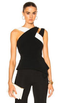 Duotone Peplum Top