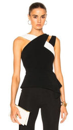 Duotone Peplum Top