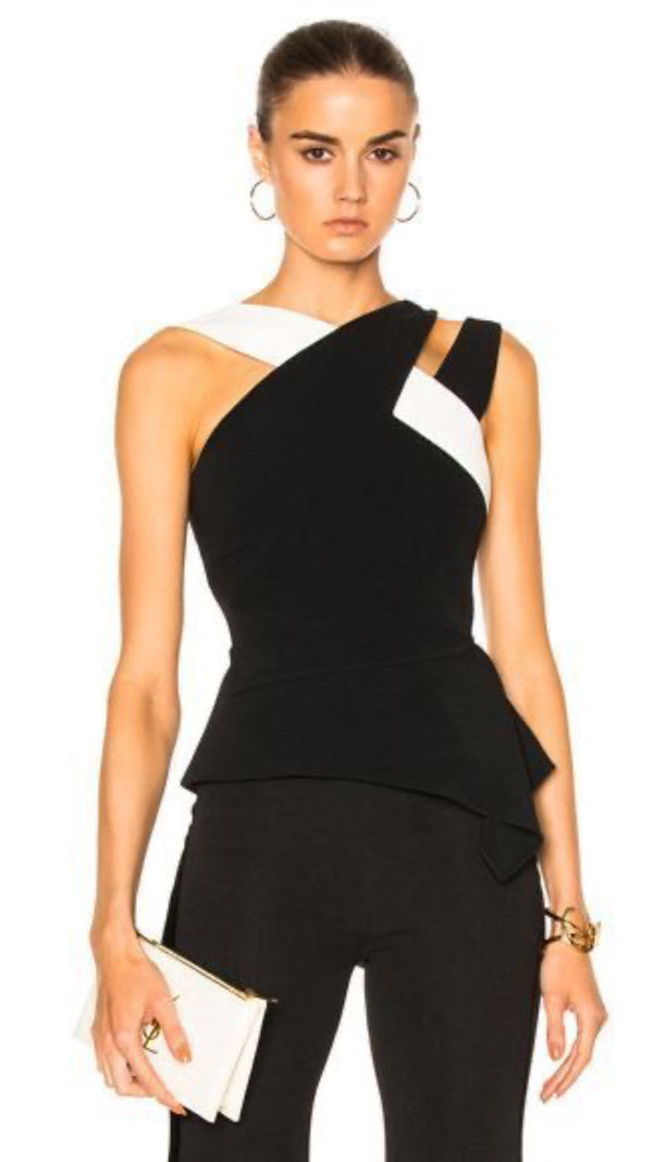 Duotone Peplum Top