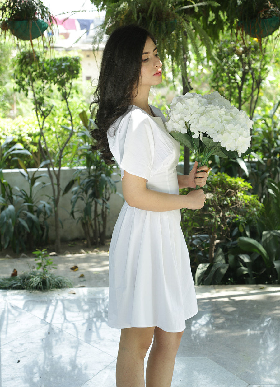 Queens Gambit Dress in Moon White