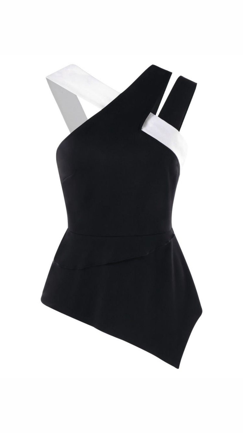 Duotone Peplum Top