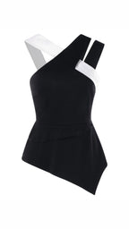 Duotone Peplum Top