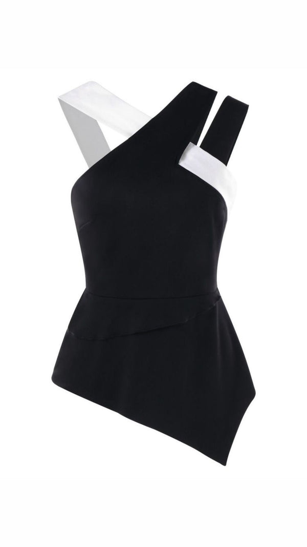 Duotone Peplum Top