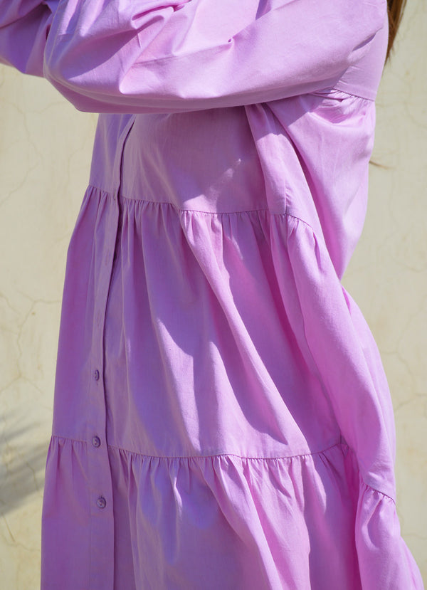 Dreamy Isabella Ruffled Dress in Lilac
