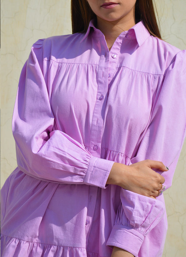 Dreamy Isabella Ruffled Dress in Lilac