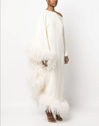 Sultry White Feather Dress