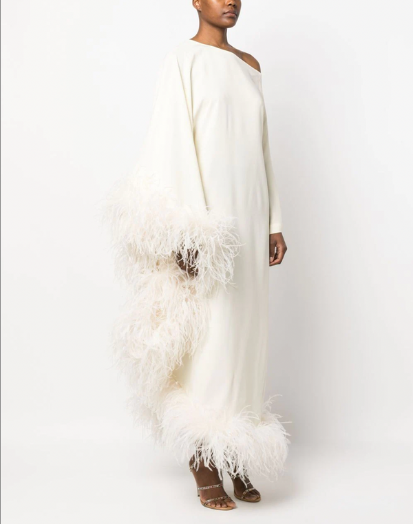Sultry White Feather Dress