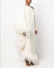 Load image into Gallery viewer, Sultry White Feather Dress
