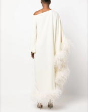 Load image into Gallery viewer, Sultry White Feather Dress
