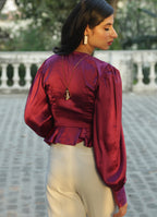 Vintage Bridget Blouse in Dew Burgundy