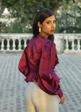 Load image into Gallery viewer, Vintage Bridget Blouse in Dew Burgundy
