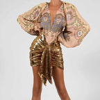 Julia Sequin Draped Skirt