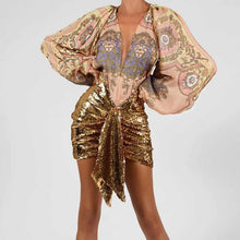 Load image into Gallery viewer, Julia Sequin Draped Skirt
