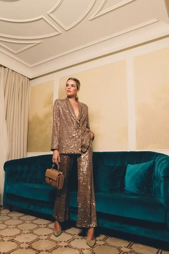 Glam Sequin Powersuit