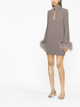 Load image into Gallery viewer, Camilla Mocha Feather Dress
