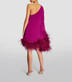Verushka Viva Magenta Feathered Dress