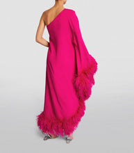 Load image into Gallery viewer, Pink Sapphire Sultry Feathered Dress
