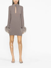 Load image into Gallery viewer, Camilla Mocha Feather Dress
