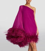 Verushka Viva Magenta Feathered Dress