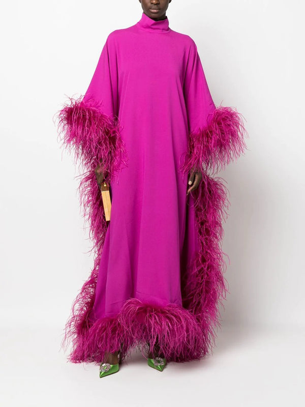 Brielle Sultry Pink Feather Dress