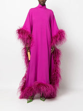 Load image into Gallery viewer, Brielle Sultry Pink Feather Dress
