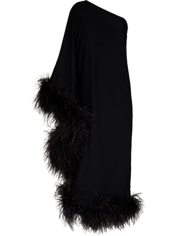 Sultry Black Feather Dress