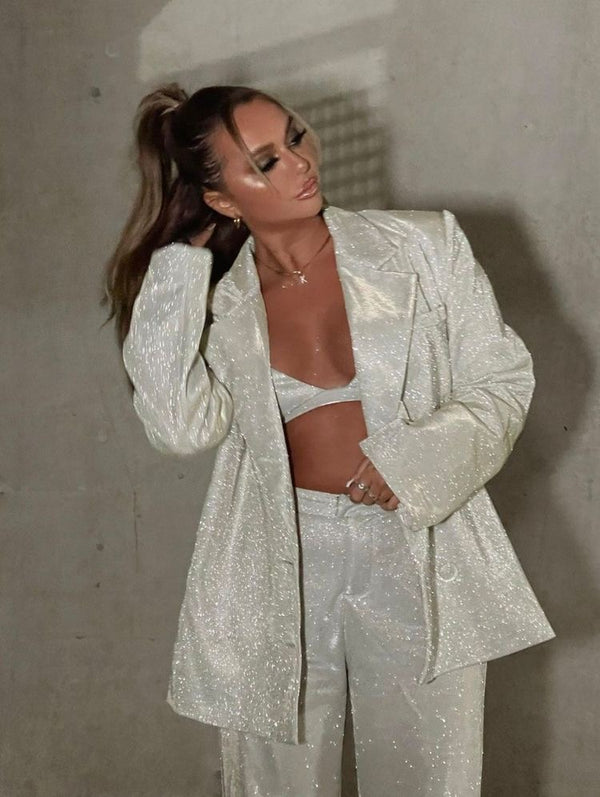 Flashing Lights Boss Up Glitter Suit