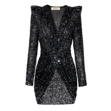 Load image into Gallery viewer, Delailah Black Sequin Dress
