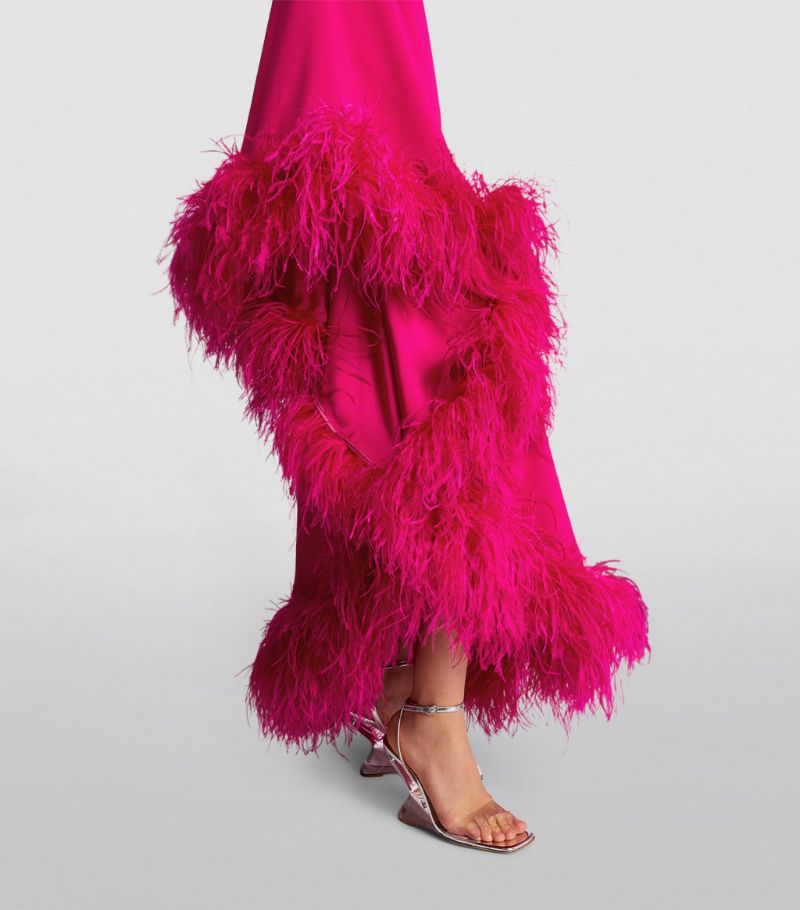 Pink Sapphire Sultry Feathered Dress